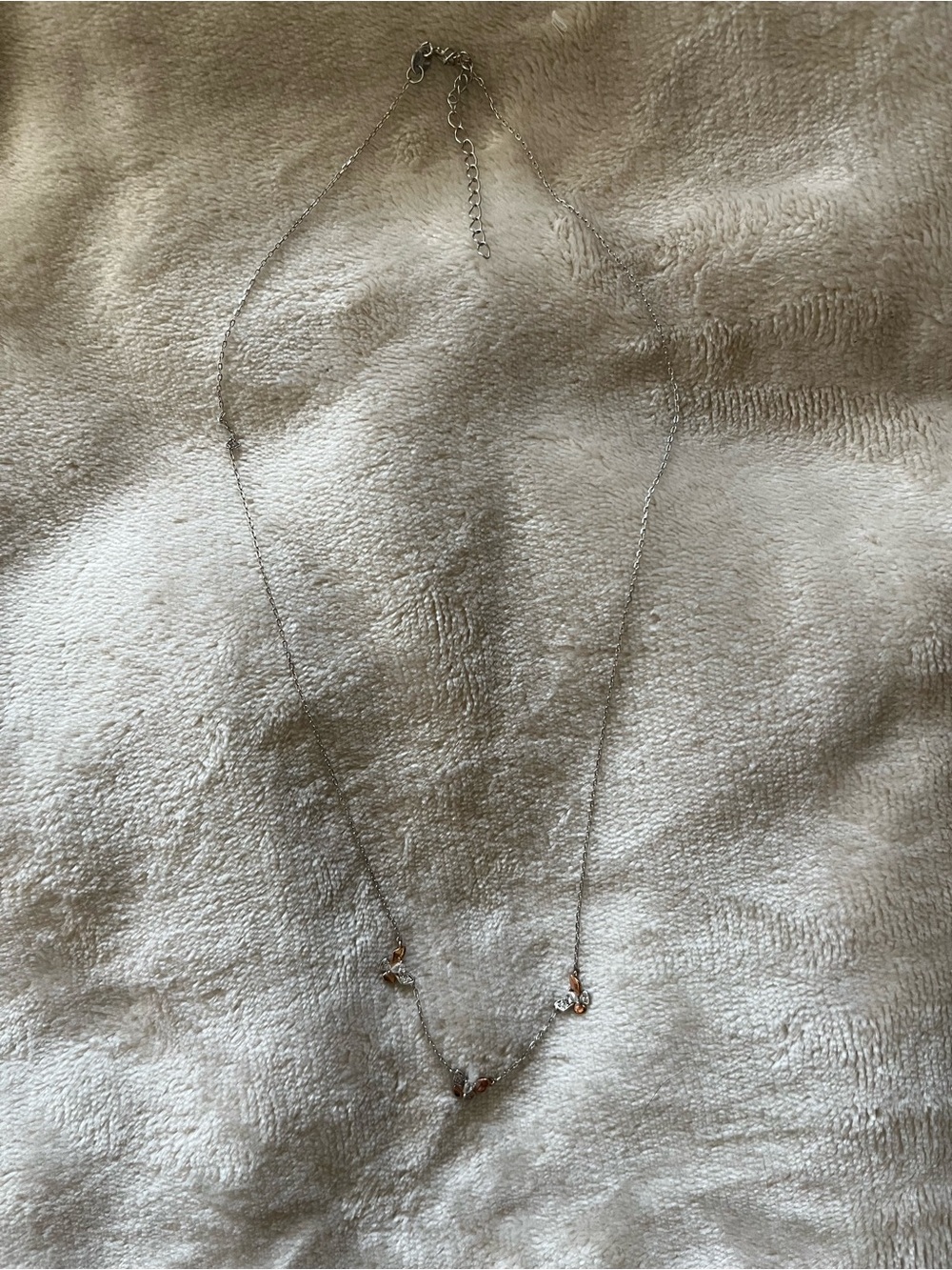Charmed Aroma Butterfly Collection Silver Necklace with Copper Accent